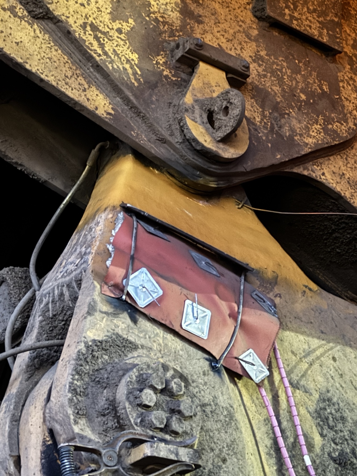 Finished heavy equipment welding repair