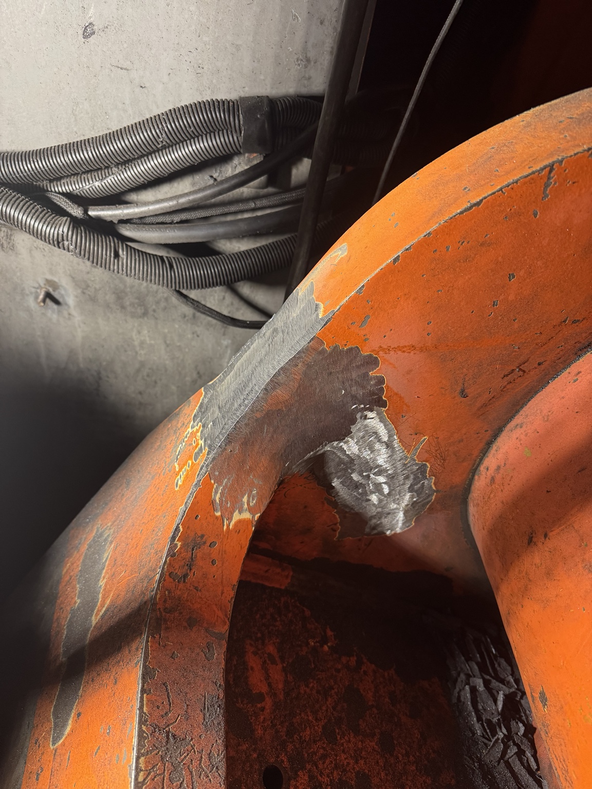 Final finished heavy equipment weld repair