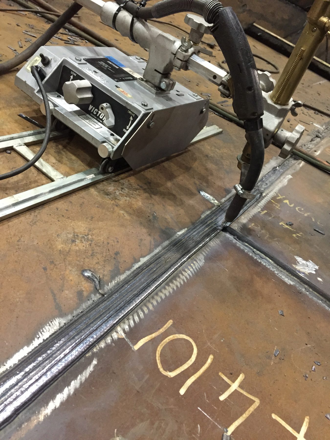 Mechanized welding on heavy plate